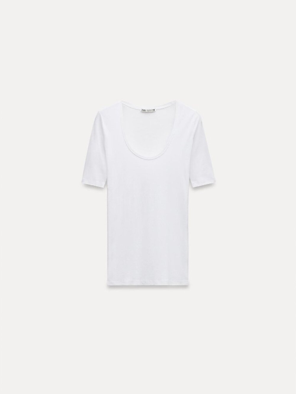 Zara - Ballet Delicate Cotton T-Shirt Scoop Neck 4174/015/250 | Medium - Picture 2 of 5